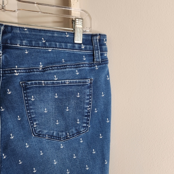Talbots Jeans womens size 12 petite Flawless anchor print slim ankle - Picture 4 of 6
